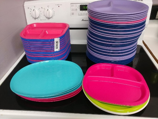 Lot of 50+ Divided Plastic Plates