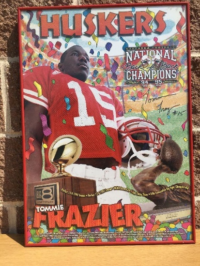 Nebraska Cornhuskers Signed Poster, Tommie Frazier National Champion QB
