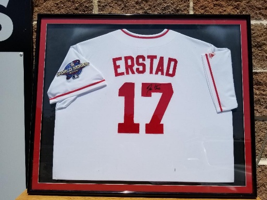 Signed Darin Erstad Framed Nebraska Cornhuskers Baseball Jersey, Former Punter