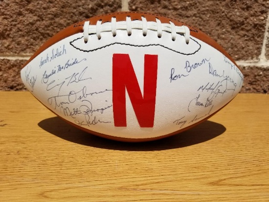 Nebraska Cornhuskers, National Championship Coach Osborne and Coaching Staff Signed Football