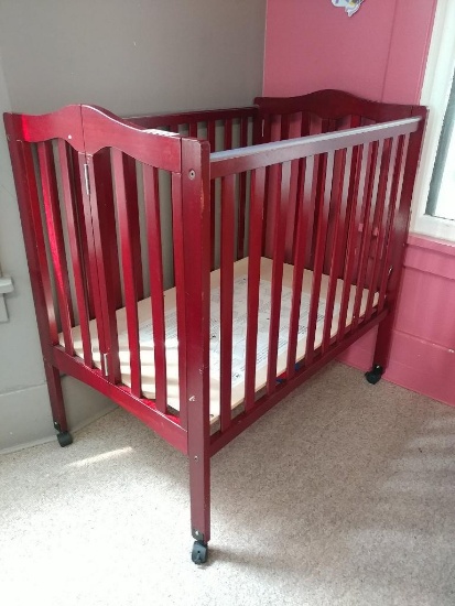 Folding Wooden Crib w/ 1 Mattress (Same as #7)