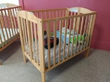 Folding Wooden Crib w/ 1 Mattress