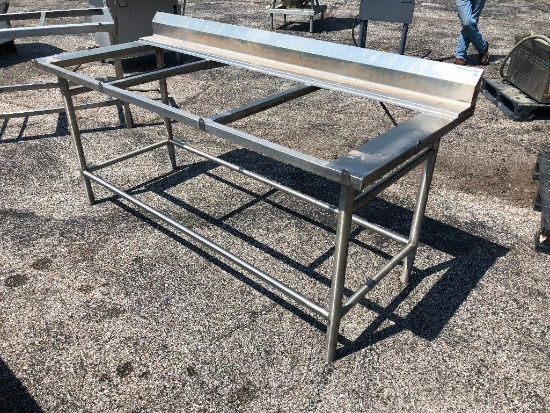 Stainless Steel Meat Cutting Table, 72in x 30.5in x 36in - Doesn't Include Cutting Board Inserts