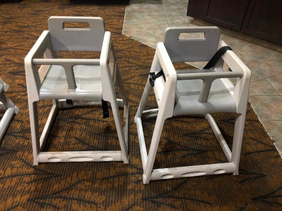 Lot of Two CSL Grey Stackable Plastic High Chair