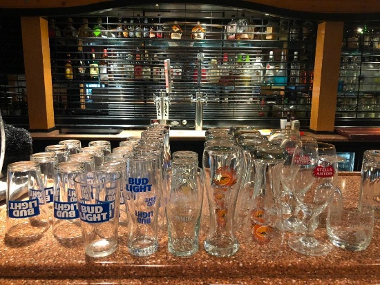Large Selection of Logo Bar Glassware, Bud Light, Jim Beam, Stella, Shock Top +
