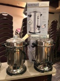 Lot of 2 Hamilton Beach Commercial Stainless Steel Coffee Urns, 60 Cup Capacity Ea.