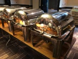 Lot of 3, Heavy Duty Stainless Steel Full Size Roll Top Chafers