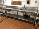 Stainless Steel Prep Table w/ Sink and Drawer 34in x 22in x 108in