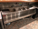 SupremeMetal Stainless Steel 3 Compartment Bar Sink 70in long x 30in h. x 24in d.