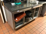 Stainless Steel Under Counter Cabinet w/ Countertop, Former Refrigerator