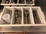 Tray of NSF Stainless Steel Forks, Butter Knives, Spoons