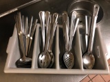 Tray of NSF Stainless Steel Slotted Spoons, Serving Spoons, Ladels