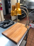 Wooden Cutting Board w/ Pair of Warming Lamps