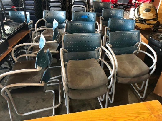 Lot of 25, Keilhauer, Model 78K8490, Contemporary Chairs, Stacking, Plastic Back, Fabric/Foam Seat