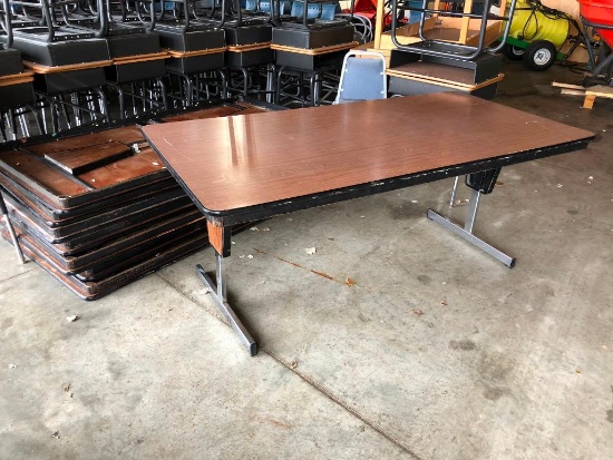 Lot of 8 Folding Cafeteria Tables, 6ft x 3ft