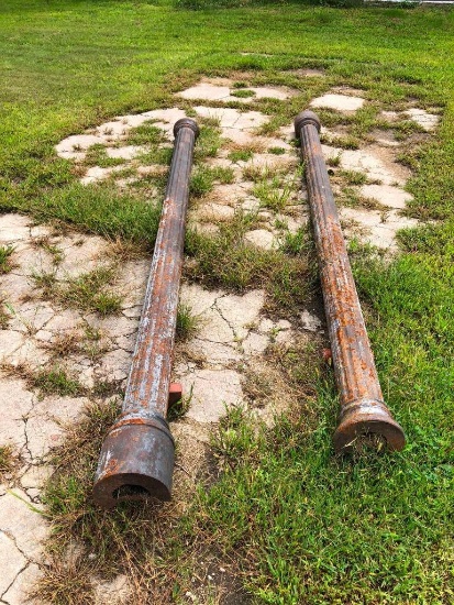 Cast Iron Building Pillars, Lot of 2, From North Bend Main Street, 12 Feet Long