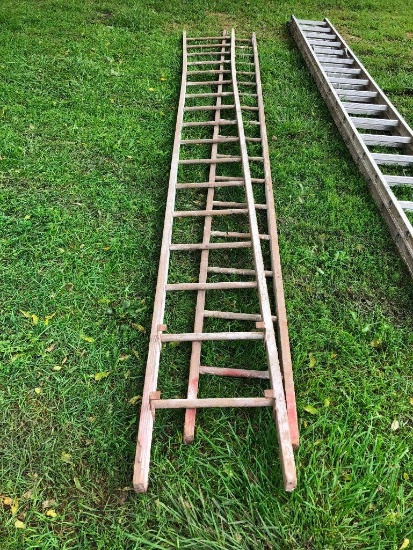 Wooden Extension Ladder, Older