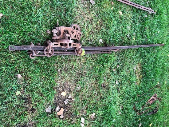 Cast Iron Hay Trolly w/ Rails