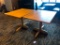 Lot of 2 Restaurant Tables, Blonde Solid Wood, Wood Base, 42in x 32in x 29in tall