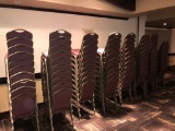 Lot of 75+ Banquet Stackable Chairs w/ Iron Frame & Cushioned Seat and Back