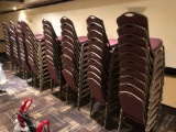 Lot of 80 Banquet Stackable Chairs w/ Iron Frame & Cushioned Seat and Back