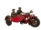 Hubley Cast Iron Indian Motorcycle with Rider and Sidecar, 9 inches