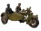 Hubley Cast Iron Harley-Davidson Twin Cyl Motorcycle with Side Car and Rider