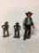 Lot of 3 Figures - Cast Iron Amish Gentleman and two Cowboys