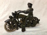 Hubley 1929 Harley-Davidson Cast Iron Motorcycle, 7 inches