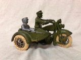 Hubley Harley-Davidson Cast Iron Motorcycle with Side Car, 5 inches