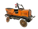 Marx Tin Amos and Andy Fresh Air Taxi Wind-Up, Key Wind Toy Car and Matching Sign