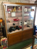 Sliding Door Display Case w/ Storage Cabinet Space Below