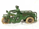 Hubley Indian Cast Iron Motorcycle with Crash Car