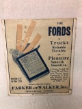 Ford's Parker and Walker Cardboard Sign