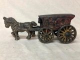 Cast Iron Coca-Cola Delivery Wagon with Horse and Driver
