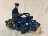 Cast Iron Motorcycle with Rider