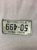 Vintage Iowa Motorcycle License Plate - Error