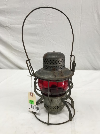G.N Railway Armspear Globe Railroad Lantern Red Globe