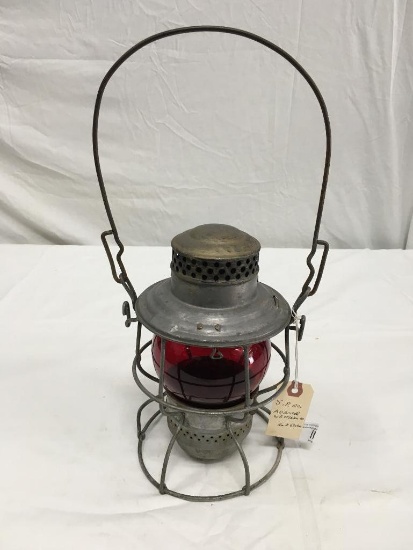 S.P CO Adams & Westlake Globe, Railroad Lantern Red Globe
