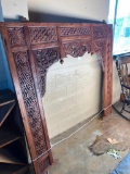 Fretwork Style Remnants from Chinese Wooden Bed, Appears to be Carved
