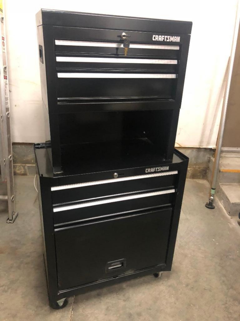 Lot Craftsman Stackable Rolling Tool Chest 5 Drawers W Keys