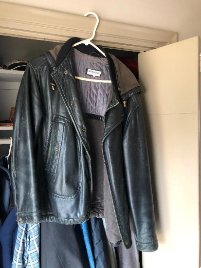 Giorgio Armani Size 12 Men's Distressed Leather Jacket