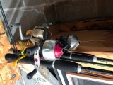 3 Rod and Reels and Fishing Net