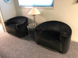 4 D Langston Chairs, 2 End Tables, 2 Lamps