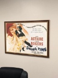 Framed Movie Poster, Swing Time with Fred Astaire and Ginger Rogers, 39x27