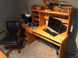 Desk, Office Chair, Office Decor, Foot Stool, Flask, Phone