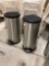 Lot of 2 Stainless Steel Step Bin Trash Cans