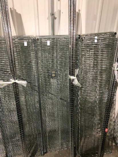 Chrome NSF Stationary Wire Shelving Rack, 4 Shelves