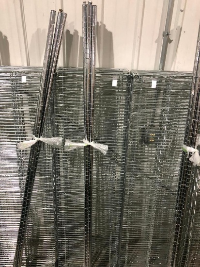 Chrome NSF Stationary Wire Shelving Rack, 4 Shelves