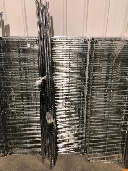 Chrome NSF Stationary Wire Shelving Rack, 5 Shelves